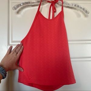 Hot Coral Halter Tie Crop Top - Size M - Xhilaration